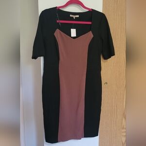 RW&CO. Black and Brown Midi Dress